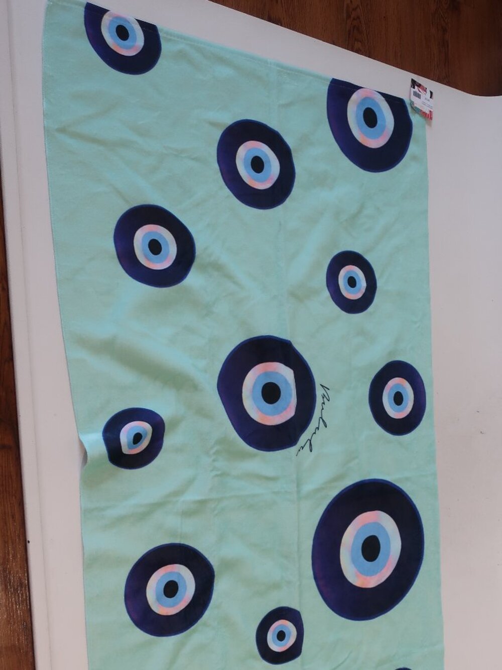 NWT Womens Bululu Blue Multicolor (Item- 714) Evil Eye Swim Beach Towel